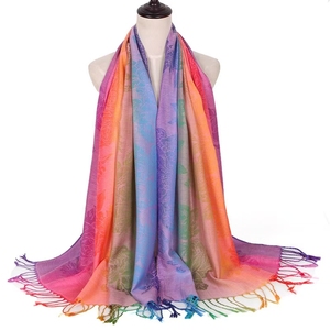 Multi-colored Ethnic Fashion Shawl & <b>Scarf</b> for Women-Wedding Adult Long Length Eco-Friendly Breathable - Product Image 2