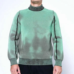 Pull en tricot tie-dye pour homme, manches longues, col rond, 100% acrylique, vêtements décontractés d'automne, coupe classique - Product Image 5