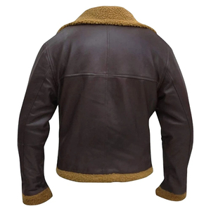 Unisex Brown PU Leather Moto <b>Jacket</b> Stand Collar Zipper Closure <b>Slim</b> <b>Fit</b> Winter Wear Waterproof Breathable Eco-Friendly - Product Image 4