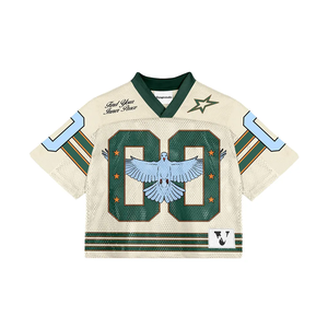 Maillot de football vintage surdimensionné à rayures colorées personnalisées pour homme, t-shirt de football ample en maille à manches courtes - Product Image 5