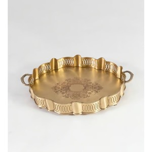 Luxury <b>Warm</b> Toned Metal Serving <b>Tray</b>-Eco-Friendly Handmade Wedding Decor Durable & Multi-Functional - Product Image 2