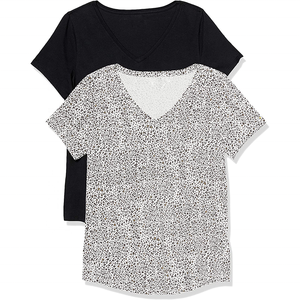 Camisetas de Mujer con Cuello en V, Antiarrugas, Ajustadas, 100% Poliéster, con Diseños Personalizados para Sublimación, Fabricación en Pakistán, para Verano - Product Image 6