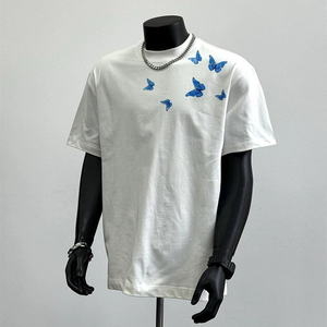 T-shirts décontractés imprimés avec des motifs personnalisés, 100% coton, unisexe, streetwear, coupe ample, vente en gros, OEM, étiquette privée - Product Image 4