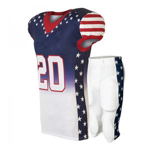 Uniforme de Fútbol Americano, Jersey de Talla Grande, Estampado Completo, Unisex, Cuello en V, Malla, Nombre del Equipo Personalizado, Conjunto Elegante, Logotipo Personalizado de Alta Calidad - Product Image 1