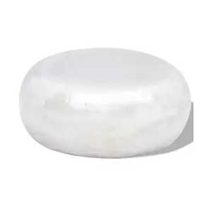 Hand-Hammered <b>Silver</b> Oval <b>Coffee</b> <b>Table</b> | Modern Aluminum Capsule Center <b>Table</b> | Luxury Metal Pebble <b>Table</b> for Living Room - Product Image 5