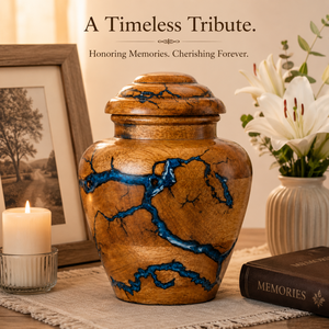 Wooden Urn for Human Ashes | <b>Memorial</b> Cremation Urn Funeral <b>Keepsake</b> <b>Box</b> Elegant Wooden Ashes Holder <b>Memorial</b> Tribute Container - Product Image 4