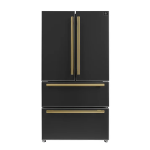 Juego de Electrodomésticos de Cocina en Negro y Dorado: Cocina de Gas, Campana Extractora, Refrigerador, Horno, Microondas, Lavavajillas, Cocina Casera - Product Image 2