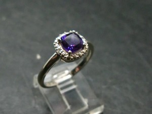 Natural Amethyst Halo <b>Ring</b> <b>925</b> <b>Silver</b> Prong Setting Engagement Wedding Anniversary Gift Party Wear - Product Image 1
