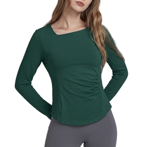 Top Corto de Yoga Acanalado para Mujer, Camiseta Deportiva Elástica para Pilates, Gimnasio, Fitness, Ropa Deportiva con Logotipo Personalizado - Product Image 5