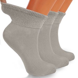 Chaussettes de cheville en coton non compressives pour femmes diabétiques – Lot de 3 paires, taille 5-7, idéales pour chaussures de diabète - Product Image 4