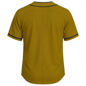 Maillots de baseball personnalisés respirants à manches courtes pour hommes, 100 % polyester, couleur unie, grandes tailles, été, vente en gros - Product Image 2
