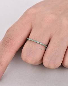 Princess Natural <b>Emerald</b> Open Cut Eternity Gemstone Solid Green <b>Silver</b> Cuff Bangle Jewelry Supplier Stackable Matching <b>Ring</b> Lab - Product Image 3
