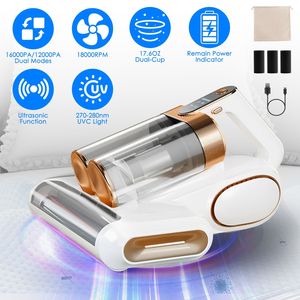 Aspirateur de matelas sans fil 200W, aspiration 16KPA, élimination des allergènes, double bac à poussière, affichage de la batterie, prise UE, conception RV - Product Image 1