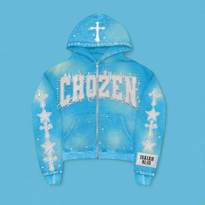 ชุดเซ็ตเสื้อฮู้ดและกางเกงขายาวลายพิมพ์รูปกากบาทและดาว แบรนด์ Chosen Storms รุ่น Come God Stayed แขนยาว สไตล์สตรีทแวร์ สำหรับผู้ใหญ่ ใส่ได้ทั้งชายและหญิง ทรงปกติ เหมาะสำหรับฤดูใบไม้ร่วง - Product Image 2
