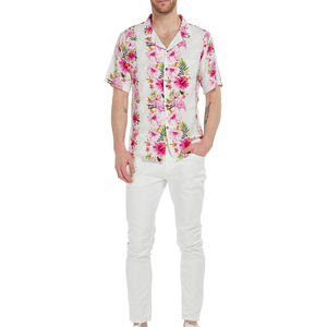 Nouvelle conception personnalisée – Chemise d'été décontractée pour homme grande taille, à double boutonnage, unie, ample, à manches courtes, infroissable, teinte en pièce - Product Image 4