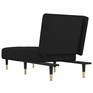 Chaise longue en velours noir, construction en mousse, métal et contreplaqué, 100 % polyester - Product Image 5