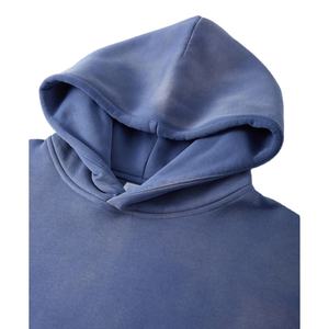 Ropa de calle Sudadera con capucha de peso pesado en blanco Vintage Wash Frayed Fleece Hoodie Unisex Washed Dyed Fleece Sudadera con capucha en blanco 2026 - Product Image 2