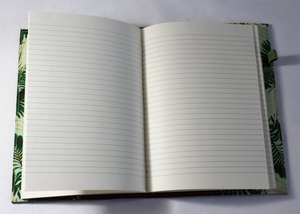 Diario de Lona Recargable Marrón Tabaco Genuino de 100 Páginas con Papel Impreso con Líneas Hechas a Mano, Una Vez Llenado con Tinta de Colores - Product Image 4