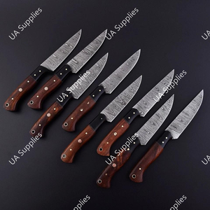 Cuchillos de Cocina de Acero de Damasco de Moda, Superventas, Ambidiestros, con Acabado Cepillado y Mango Ergonómico de Madera de Palisandro para Uso Culinario - Product Image 2