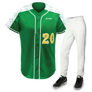 Ensemble uniforme de baseball personnalisé pour homme : maillot vert respirant, pantalon blanc, crampons jaunes, numéro 20 brodé – Tailles adultes - Product Image 1