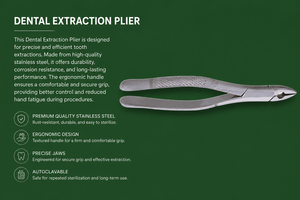 Pinzas de Extracción Dental 101, para Bicuspides Superiores e Inferiores, Dientes Deciduos, Instrumentos Universales Manuales Plateados, Clase I, Alta Calidad, CE - Product Image 5