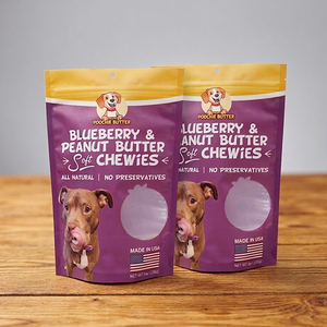 Sac d'emballage de friandises pour chiens, pochette debout, emballage de nourriture pour animaux de compagnie en plastique, sac de nourriture pour animaux de compagnie refermable personnalisé - Product Image 1