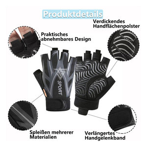 Nuevos guantes de ciclismo hechos de tela elástica, almohadillas de silicona, guantes deportivos de cuero sintético para hombre, guantes transpirables para ciclismo de carreras - Product Image 3