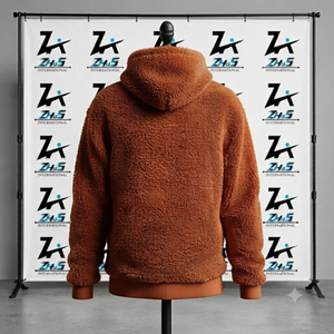 Sweat-shirt à capuche en polaire sherpa pour homme, coupe oversize, couleur unie, décontracté, pour l'hiver, anti-boulochage, tricoté - Product Image 2