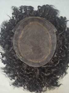 Capless Human Hair <b>Wig</b> Kinky Curl Black Style 9x6 Australia Made Custom Size - Product Image 5