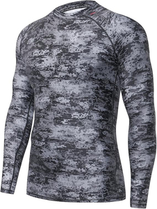 Men's Rash Guard Long Sleeves UPF 50+ UV Sun Protection Quick Drying Splice Compression <b>Swim</b> Shirts Quick Dry Sports Shirt - Product Image 4