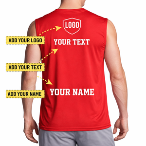 Camiseta sin mangas deportiva de poliéster de punto liso, transpirable, ecológica, de peso pesado, con cuello redondo, corte holgado, estilo cropped y boxy, con lavado ácido. - Product Image 3