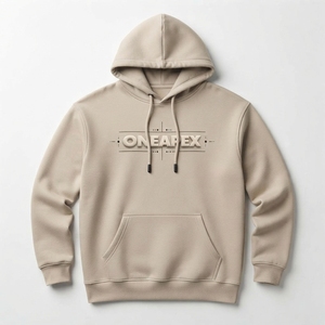 Sweat-shirt à capuche OneApex pour homme, imprimé 3D en relief, logo embossé, coupe classique, molleton décontracté, streetwear d'automne - Product Image 3