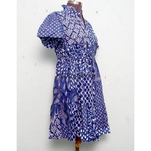 เดรสปาร์ตี้ทรงเอ คอวี แขนสั้น ติดกระดุม ผ้าฝ้ายถักลายดอกไม้สไตล์โบฮีเมียนอินเดียสมัยใหม่ ทำมือ ระบายอากาศได้ดี - Product Image 5