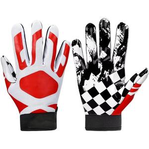 Guantes de Fútbol Americano Personalizados para Equipos, Diseño Impreso, Poliéster Transpirable, Agarre en la Palma, Cierre Ajustable con Gancho y Bucle en la Muñeca, Deportivos - Product Image 4