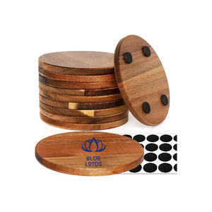 Posavasos de Madera Ecológico y Sostenible de Alta Calidad, Personalizable, Protección para Bebidas en Restaurantes y Hoteles, Color Azul - Product Image 1