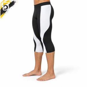 Men <b>Capri</b> <b>Leggings</b> Compression Quick Dry Breathable Anti-Bacterial Elastic Waist Athletic Training Exercise - Product Image 5