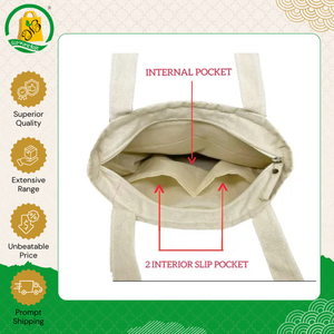 Vente exclusive de sacs à main en toile de coton biodégradable et écologique, sans azo, imprimés, décontractés, à double poignée, en vente - Product Image 4