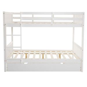 Pinewood White Full Size Bunk Bed with Trundle Ladder and Safety Rails Kids' Bed - Product Image 4