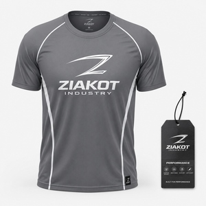 Camiseta Deportiva Personalizada para Hombre, Diseño Nuevo de la Industria ZIAKOT, Color Gris Real-Blanco - Product Image 1