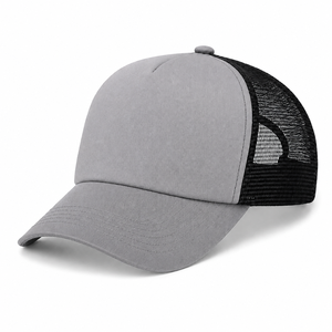 Wholesale Plain Trucker <b>Hat</b> Solid Color Mesh Back Cap Custom Snapback Baseball <b>Hats</b> Blanks High Quality Curved Visor 6-Panel - Product Image 1