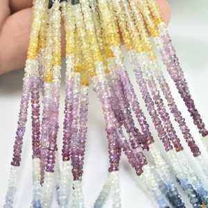 Cuentas facetadas de zafiro multicolor de alta calidad de 2 a 3 mm, cuentas de piedras preciosas de zafiro natural para la fabricación de joyería, venta al por mayor. - Product Image 6