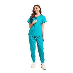 OEM Custom LOGO Label <b>Work</b> Stretch Fabric Nurse Jumpsuit <b>Scrub</b> Sets Medical Women Hospital Jogger <b>Scrubs</b> Uniform Sets - Product Image 2