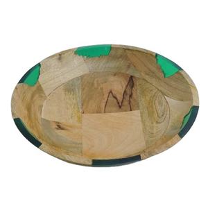 Nouveaux bols et mangeoires pour animaux de compagnie, résine époxy verte, Joint en bois de forme non coupée, bol rond ou saladier de service de haute qualité - Product Image 1