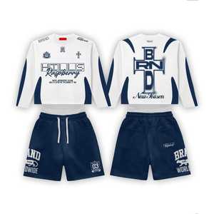 2025 High Quality Men's Casual <b>T</b>-Shirt Set with Breathable Acid Washed Cotton Shorts Customized Logo OEM Summer Set - Product Image 5