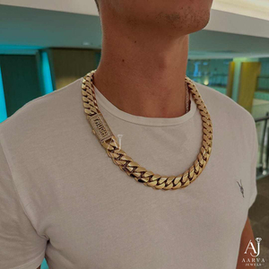 Collar de eslabones cubanos chapado en oro con moissanita, cadena con cierre y colgante estilo hip-hop para hombres y mujeres - Product Image 4