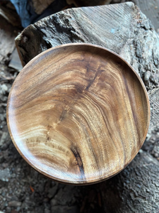 Assiette en bois d'acacia pour service rustique, assiette à dîner en bois naturel pour la décoration de la cuisine et l'usage domestique quotidien - Product Image 5