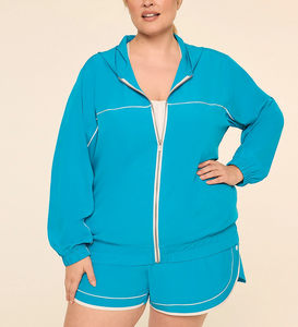 Conjuntos Deportivos de Poliéster y Algodón de Secado Rápido, Venta Especial, OEM, Conjuntos Deportivos para Mujer con Logotipo Personalizado, Conjunto de 2 Piezas, Sudadera con Capucha y Pantalones Cortos - Product Image 1