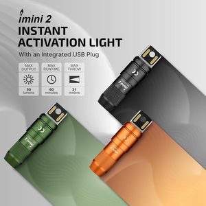 Torcia LED Compatta Portatile da Portachiavi 50 Lumen Ricaricabile con Batteria Integrata per Uso Quotidiano - Product Image 2