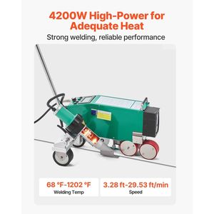 Soldadora de Aire Caliente para Techos de Alta Potencia 4200W 220V, Máquina de Soldadura de Plástico PVC TPO CPE, Ancho de Soldadura de 1.57'', Grosor de 0.04-0.12'', 6'' de Longitud - Product Image 2