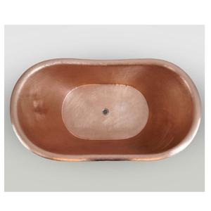 Baignoire ovale autoportante en cuivre martelé, artisanale, élégante, de luxe, vintage, antique, écologique et portable. - Product Image 5